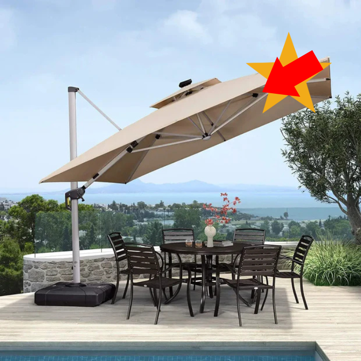 PatioGlam™ Solar-powered LED umbrella